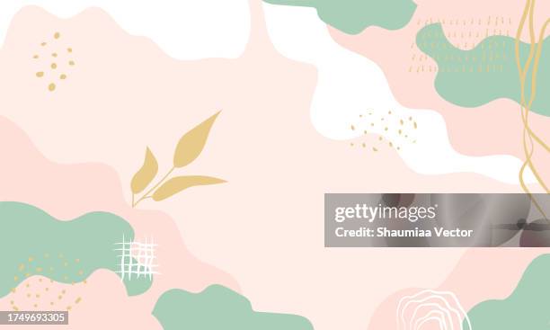 abstrakter hintergrund mit handzeichnung kunst naturdesign - girly wallpapers stock-grafiken, -clipart, -cartoons und -symbole