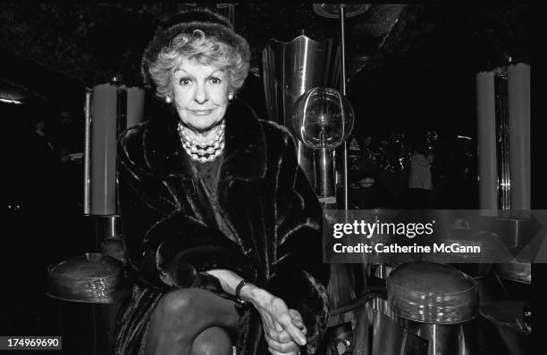 Elaine Stritch poses for a portrait at the Tunnel night club in the mid 1990s in New York City, New York.