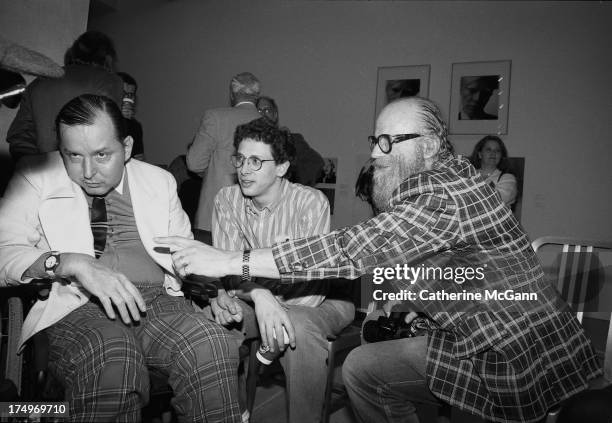 Opening of the Andy Warhol Museum in May 1994 in Pittsburgh, PA. L-R: Fred Hughes , Warhol's business manager in wheelchair, unidentified, Billy Name...