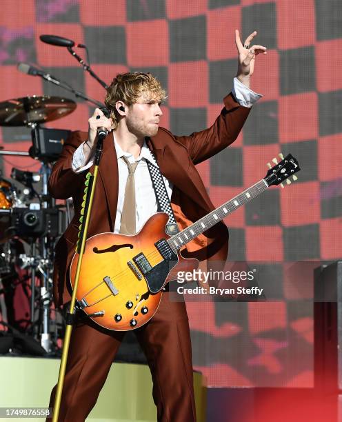 Luke Hemmings of 5 Seconds of Summer performs during the 2023 When We Were Young festival at the Las Vegas Festival Grounds on October 21, 2023 in...