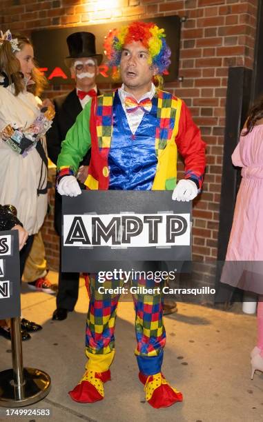 James Izanec is seen arriving to M. Night Shyamalan's Halloween party 'Shyamaween' to benefit M. Night Shyamalan Foundation on October 21, 2023 in...