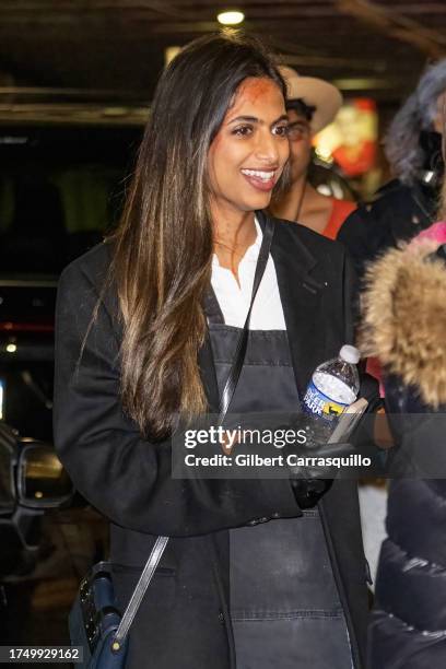 Director Ishana Night Shyamalan is seen arriving to M. Night Shyamalan's Halloween party 'Shyamaween' to benefit M. Night Shyamalan Foundation on...