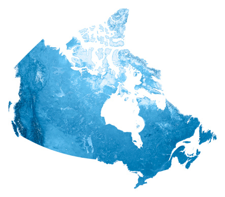 Canada Topographic Map Isolated