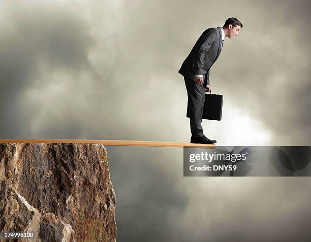 businessman walking the plank - walking the plank stock pictures, royalty-free photos & images