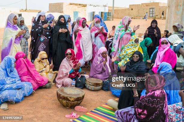 Mauritania, Adrar region, Chinguetti, local women's party .