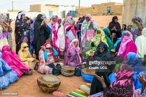 Mauritania, Adrar region, Chinguetti, local women's party .