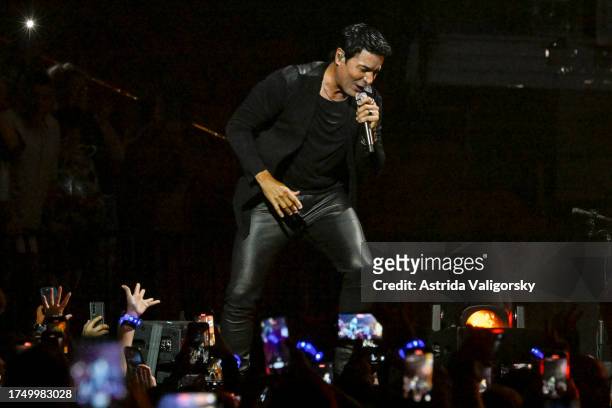 Chayanne performs onstage during the 2023 iHeart Fiesta Latina at Kaseya Center on October 21, 2023 in Miami, Florida.