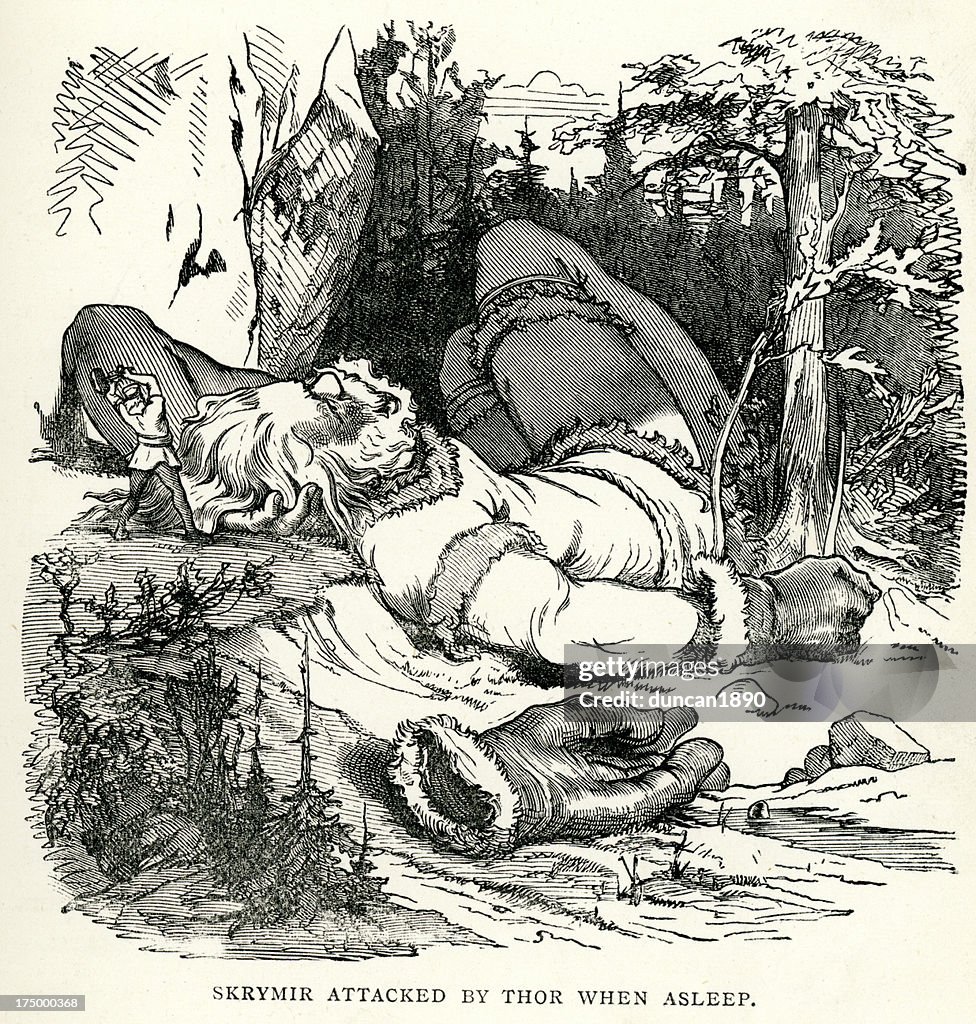 Norse mythology - Thor attacking Skrymir