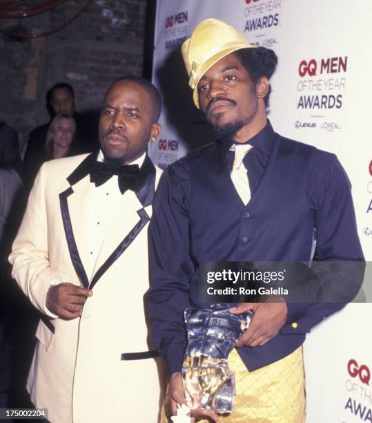 Big Boi and Andre 3000 of Outkast attend Seventh Annual GQ Men of the Year Awards on October 16, 2002 at the Manhattan Center in New York City.