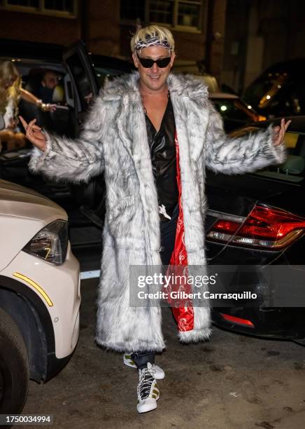 Guest is seen arriving to M. Night Shyamalan's Halloween party 'Shyamaween' to benefit M. Night Shyamalan Foundation on October 21, 2023 in...