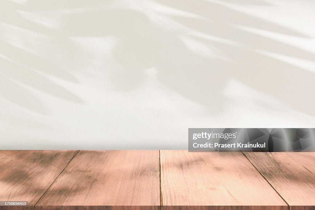 Table or floor with concrete wall