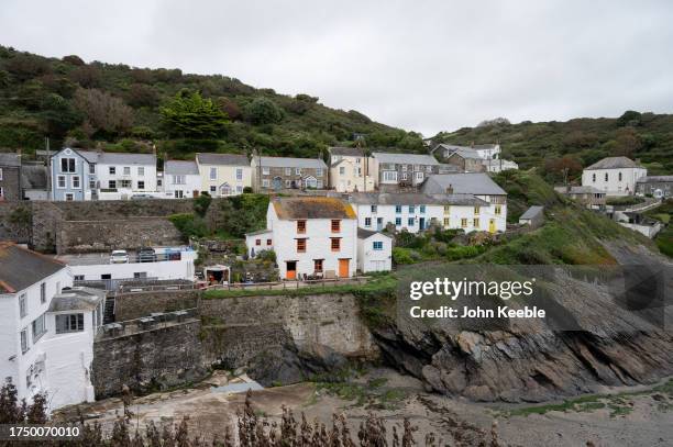 General view of residential properties in the small fishing village on September 17, 2023 in Portloe, England.