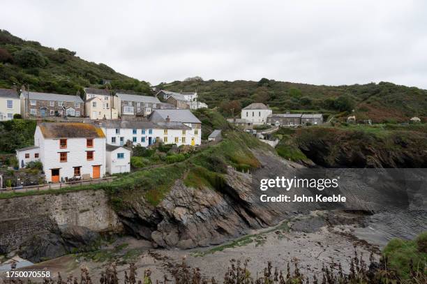General view of residential properties in the small fishing village on September 17, 2023 in Portloe, England.