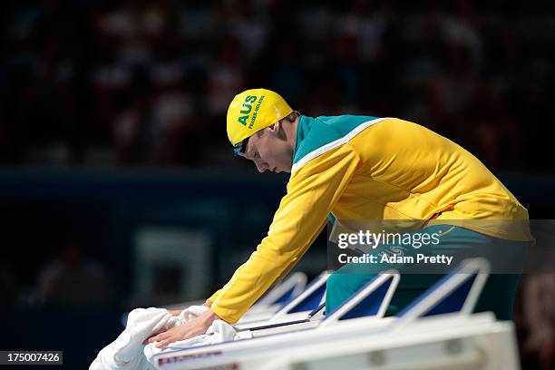 Thomas Fraser-Holmes of Australia prepares to compete during the Swimming Men's 200m Freestyle Semifinal 1 on day ten of the 15th FINA World...