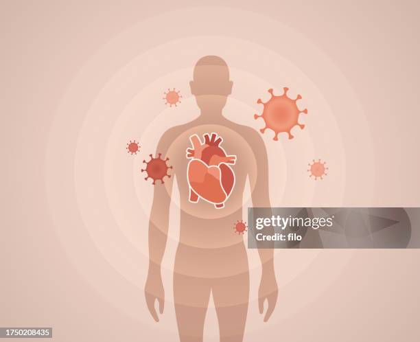 covid heart problems inflammation myocarditis - myocarditis stock illustrations