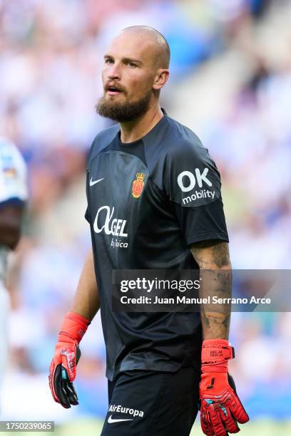 Predrag Rajkovic of RCD Mallorca looks on during the LaLiga EA Sports match between Real Sociedad and RCD Mallorca at Reale Arena on October 21, 2023...