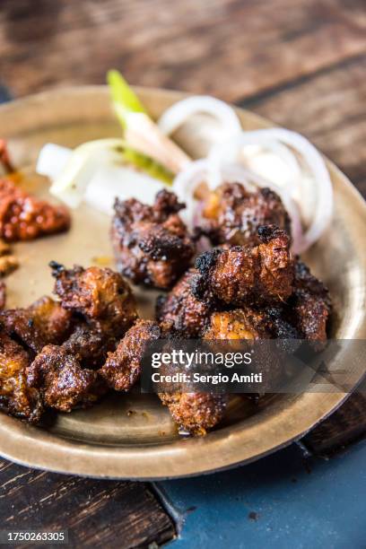 nepali mutton sekuwa - tandoor oven stock pictures, royalty-free photos & images
