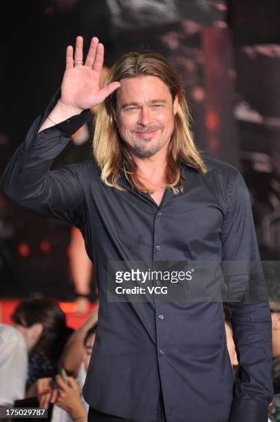 Actor Brad Pitt attends the 'World War Z' Japan Premiere at Roppongi Hills on July 29, 2013 in Tokyo, Japan.