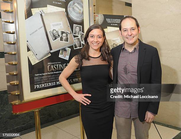 Editor Jill Donahue and husband, Director Tom Donahue attend the New York Premiere of HBO Documentary "Casting By" at HBO Theater on July 29, 2013 in...