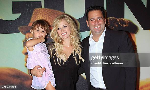 Actress Ambyr Childers , producer Randall Emmett and daughter London attend the "2 Guns" New York Premiere at SVA Theater on July 29, 2013 in New...