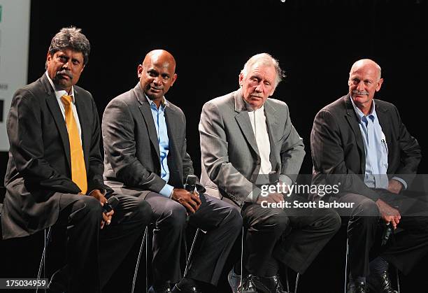 Kapil Dev, former Indian ICC Cricket World Cup Captain; Sanath Jayasuriya, former Sri Lankan Captain; Ian Chappell, former Australian captain and...