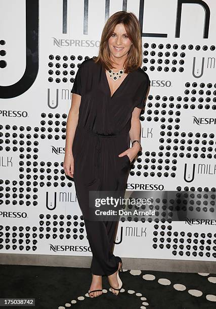 Kylie Gillies arrives at the Nespresso Umilk machine launch on July 30, 2013 in Sydney, Australia.