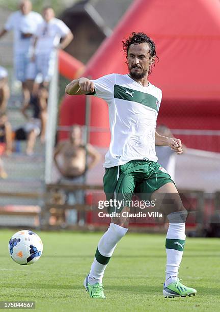 Tuncay Sanli of Bursaspor Kulubu in action during the pre-season friendly match between AS Roma and Bursaspor Kulubu on July 21, 2013 in Bruneck,...