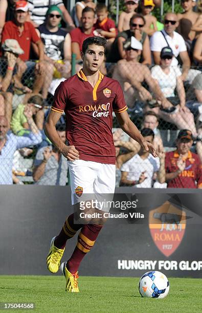 Erik Lamela of AS Roma in action during the pre-season friendly match between AS Roma and Bursaspor Kulubu on July 21, 2013 in Bruneck, Italy.