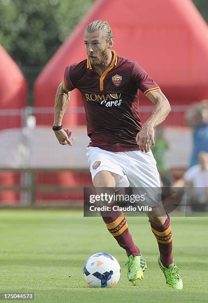 Federico Balzaretti of AS Roma in action during the pre-season friendly match between AS Roma and Bursaspor Kulubu on July 21, 2013 in Bruneck, Italy.