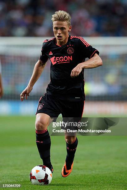 Viktor Fischer of Ajax in action during the Johan Cruyff Shield match between AZ Alkmaar and Ajax Amsterdam at the Amsterdam Arena on July 27, 2013...