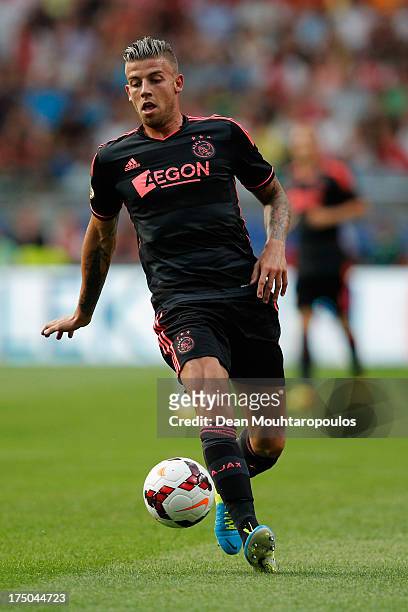 Toby Alderweireld of Ajax in action during the Johan Cruyff Shield match between AZ Alkmaar and Ajax Amsterdam at the Amsterdam Arena on July 27,...