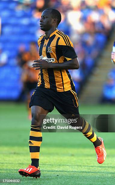 Sone Aluko of Hull City looks on during the pre season friendly match between Peterborough United and Hull City at London Road Stadium on July 29,...