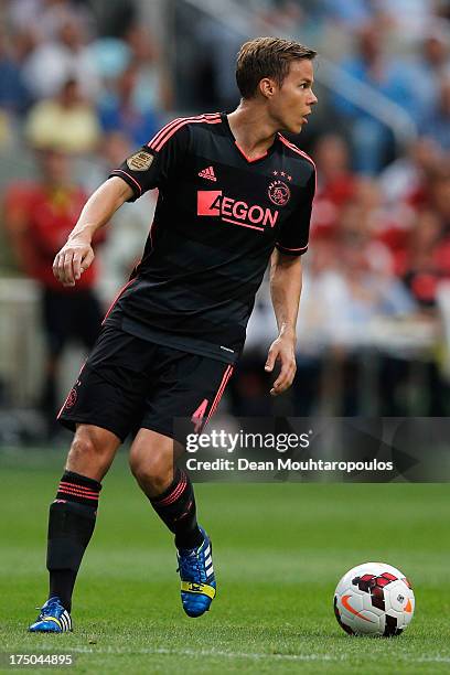 Niklas Moisander of Ajax in action during the Johan Cruyff Shield match between AZ Alkmaar and Ajax Amsterdam at the Amsterdam Arena on July 27, 2013...