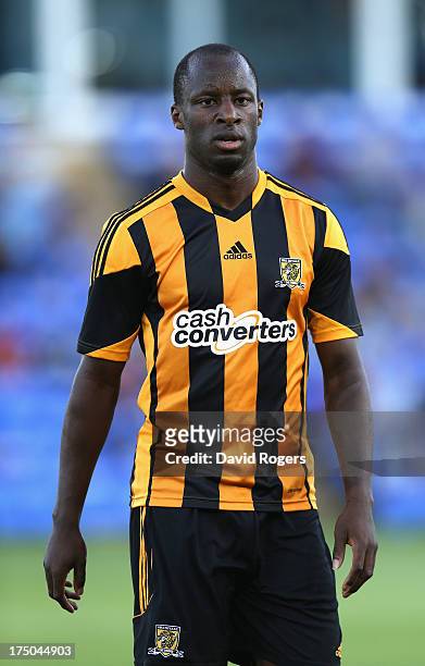 Sone Aluko of Hull City looks on during the pre season friendly match between Peterborough United and Hull City at London Road Stadium on July 29,...