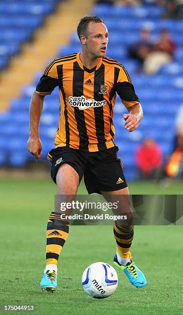 David Meyler of Hull City runs with the ball during the pre season friendly match between Peterborough United and Hull City at London Road Stadium on...