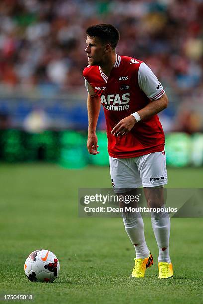 Johann Berg Gudmundsson of AZ in action during the Johan Cruyff Shield match between AZ Alkmaar and Ajax Amsterdam at the Amsterdam Arena on July 27,...