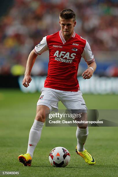 Johann Berg Gudmundsson of AZ in action during the Johan Cruyff Shield match between AZ Alkmaar and Ajax Amsterdam at the Amsterdam Arena on July 27,...