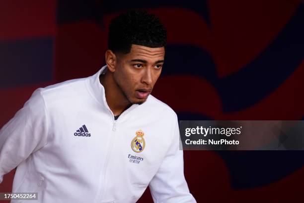 Jude Bellingham central midfield of Real Madrid and England prior the LaLiga EA Sports match between FC Barcelona and Real Madrid CF at Estadi...