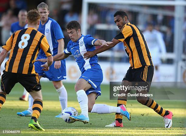 Tommy Rowe of Peterborough United controls the ball during the pre season friendly match between Peterborough United and Hull City at London Road...