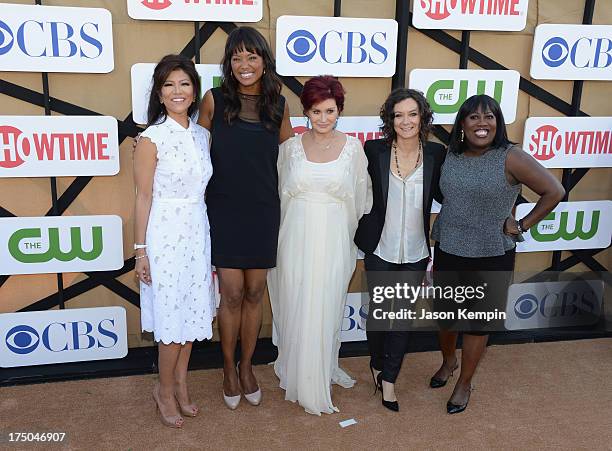 Julie Chen, Aisha Tyler, Sharon Osbourne, Sara Gilbert, and Sheryl Underwood attend the CW, CBS And Showtime 2013 Summer TCA Party on July 29, 2013...