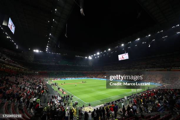 General view inside the stadium prior to the Serie A TIM match between AC Milan and Juventus at Stadio Giuseppe Meazza on October 22, 2023 in Milan,...