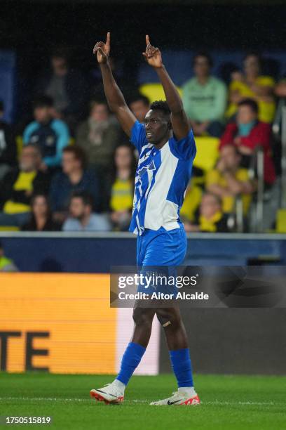 Ederson of Atalanta BC celebrates after scoring the team's second goal during the Serie A TIM match between Atalanta BC and Genoa CFC at Gewiss...