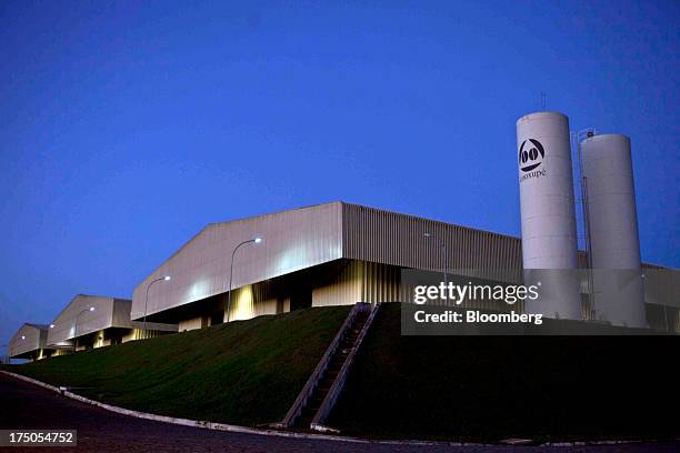 The Japy grain house and silo complex belonging to the Cooxupe coffee cooperative stands in the Minas Gerais state in Brazil, on Friday, July 26,...