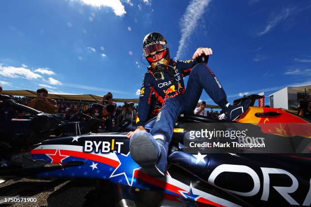 Max Verstappen of the Netherlands and Oracle Red Bull Racing prepares to drive on the grid prior to the F1 Grand Prix of United States at Circuit of...