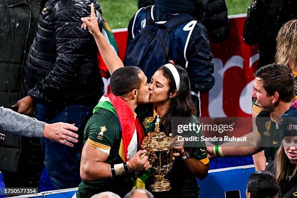 Layla Collet Rugby Cheslin KOLBE of South Africa and his wife Layla KOLBE after the ...