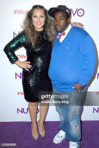 Singer/tv personality Joy Enriquez and husband producer Rodney Jerkins attend NUVOtv Network launch party at The London West Hollywood on July 16,...