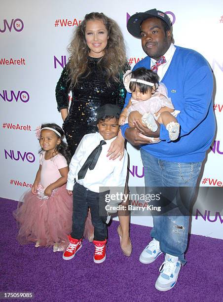 Singer/tv personality Joy Enriquez and husband producer Rodney Jerkins and their children attend NUVOtv Network launch party at The London West...