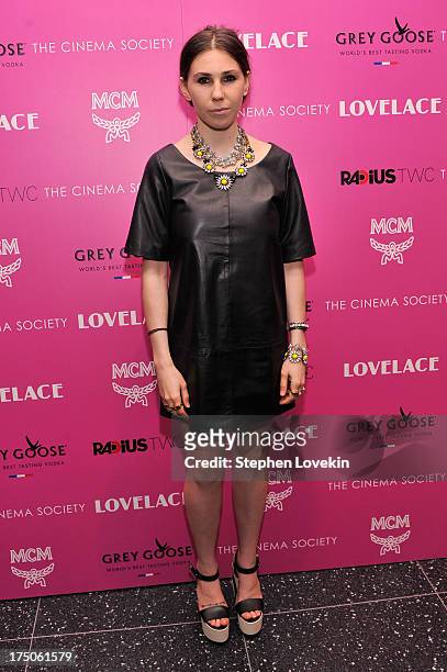 Actress Zosia Mamet attends The Cinema Society and MCM with Grey Goose screening of Radius TWC's "Lovelace" at MoMA on July 30, 2013 in New York City.