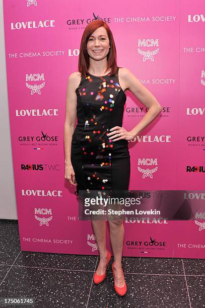 Actress Carrie Preston attends The Cinema Society and MCM with Grey Goose screening of Radius TWC's "Lovelace" at MoMA on July 30, 2013 in New York...