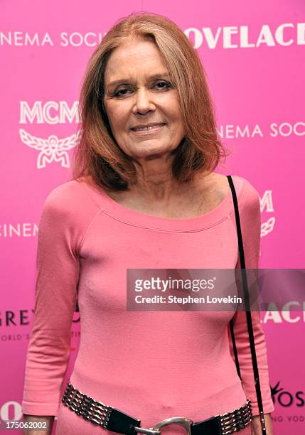 Gloria Steinem attends The Cinema Society and MCM with Grey Goose screening of Radius TWC's "Lovelace" at MoMA on July 30, 2013 in New York City.